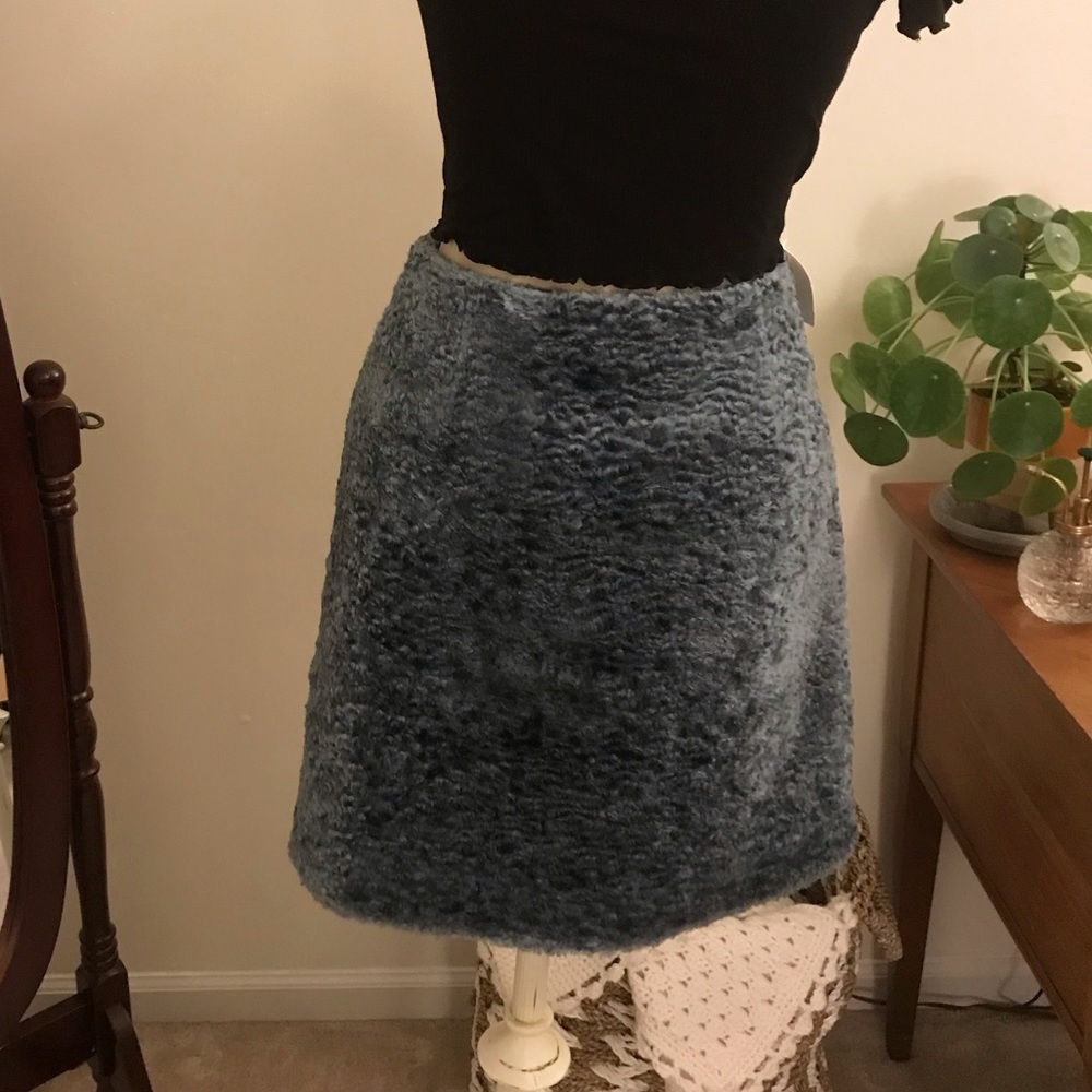 Orla Kiely blue sherpa skirt